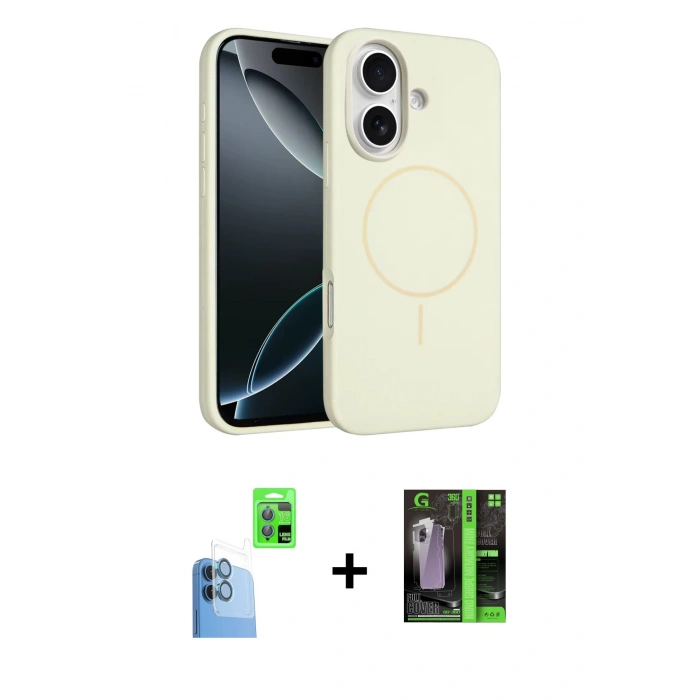 MARSİLYAN™- iPhone 16 Kılıf Yankı Form Serisi - Şeffaf 360 Full Body Arka Koruyucu + Raze Metal Kamera Lens - LT