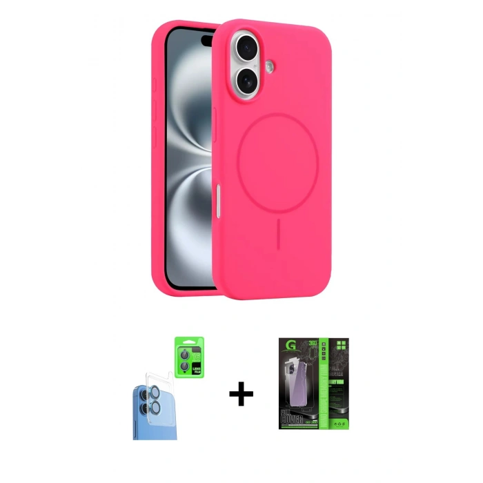 MARSİLYAN™- iPhone 16 Kılıf Yankı Form Serisi - Şeffaf 360 Full Body Arka Koruyucu + Raze Metal Kamera Lens - LT