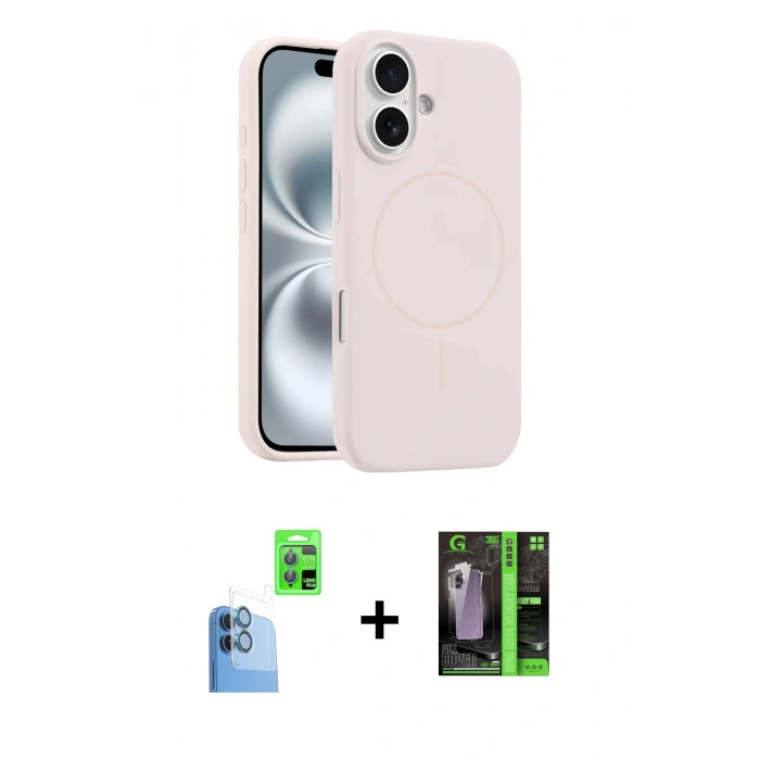 MARSİLYAN™- iPhone 16 Kılıf Yankı Form Serisi - Şeffaf 360 Full Body Arka Koruyucu + Raze Metal Kamera Lens - LT