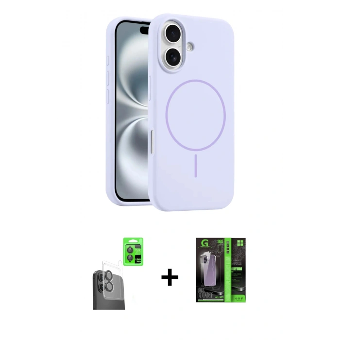 MARSİLYAN™- iPhone 16 Kılıf Yankı Form Serisi - Şeffaf 360 Full Body Arka Koruyucu + Raze Metal Kamera Lens - SH