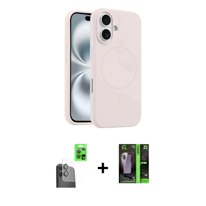 MARSİLYAN™- iPhone 16 Kılıf Yankı Form Serisi - Şeffaf 360 Full Body Arka Koruyucu + Raze Metal Kamera Lens - SH