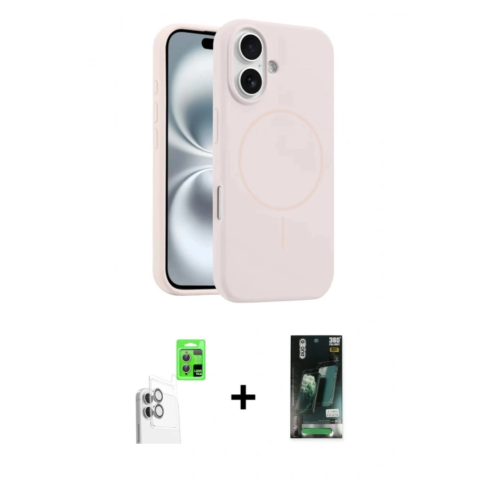 MARSİLYAN™- iPhone 16 Kılıf Yankı Form Serisi - Siyah 360 Mat Full Body Arka Koruyucu + Raze Metal Kamera Lens - BZ