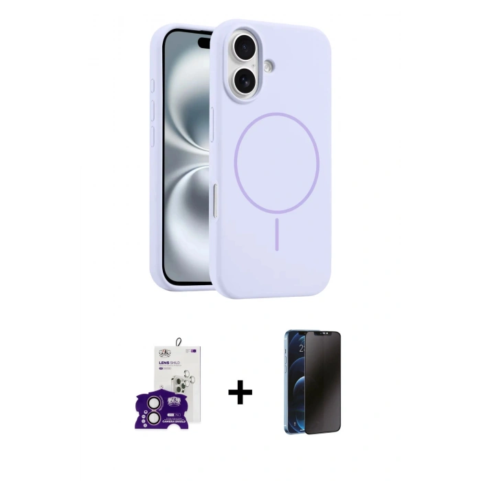 MARSİLYAN™- iPhone 16 Kılıf Yankı Form Serisi - Siyah 3D Antistatik Hayalet Cam Ekran Koruyucu + Bilvis Titan Kamera Lens - PE