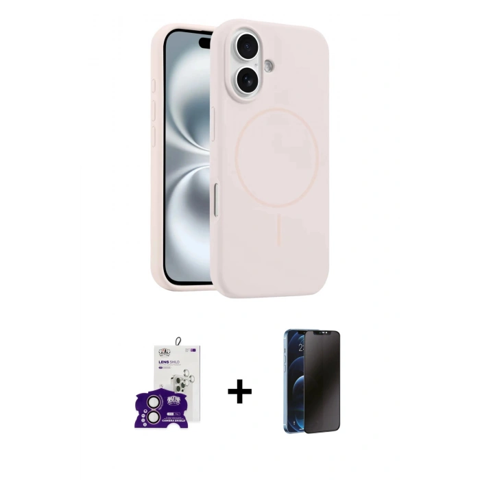 MARSİLYAN™- iPhone 16 Kılıf Yankı Form Serisi - Siyah 3D Antistatik Hayalet Cam Ekran Koruyucu + Bilvis Titan Kamera Lens - PE