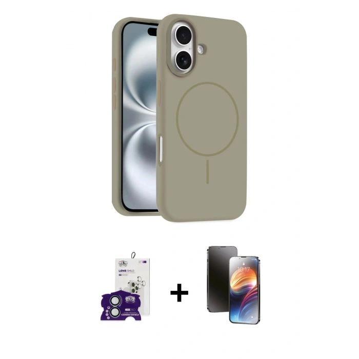 MARSİLYAN™- iPhone 16 Kılıf Yankı Form Serisi - Siyah 3D Antistatik Mat Seramik Nano Ekran Koruyucu + Bilvis Titan Kamera Lens - YL