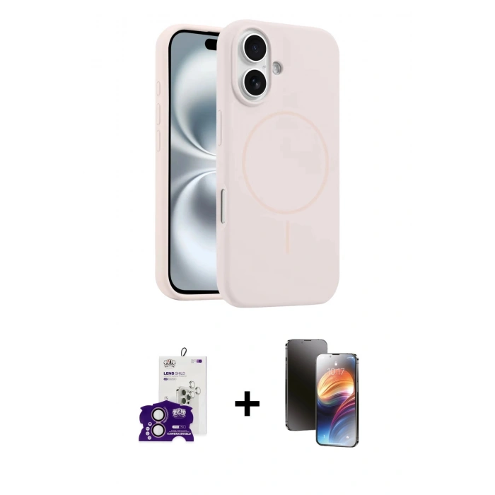 MARSİLYAN™- iPhone 16 Kılıf Yankı Form Serisi - Siyah 3D Antistatik Mat Seramik Nano Ekran Koruyucu + Bilvis Titan Kamera Lens - PE