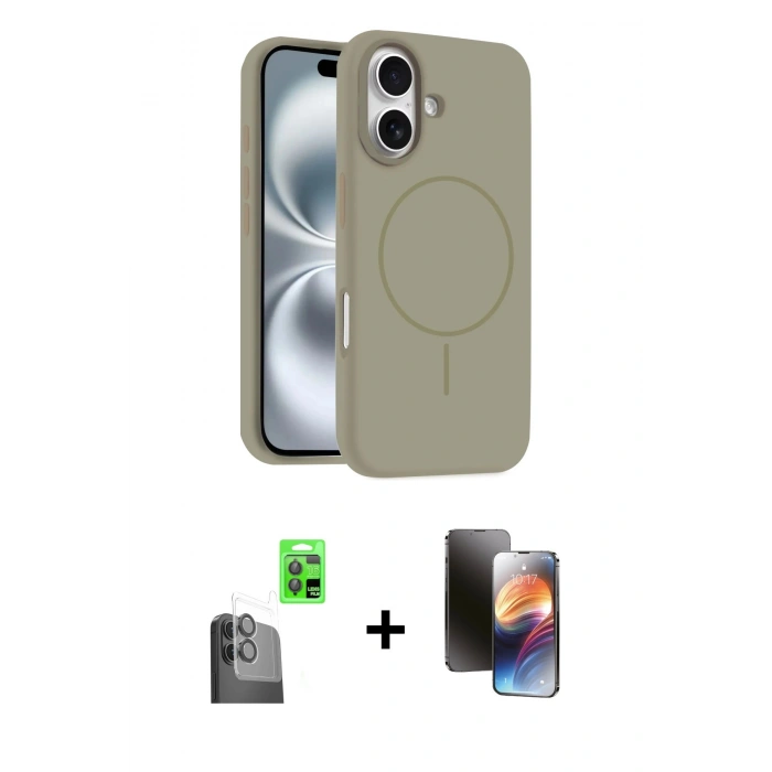 MARSİLYAN™- iPhone 16 Kılıf Yankı Form Serisi - Siyah 3D Antistatik Mat Seramik Nano Ekran Koruyucu + Raze Metal Kamera Lens - SH