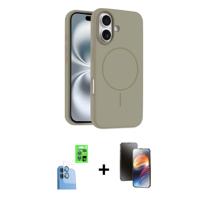 MARSİLYAN™- iPhone 16 Kılıf Yankı Form Serisi - Siyah 3D Antistatik Mat Seramik Nano Ekran Koruyucu + Raze Metal Kamera Lens - LT