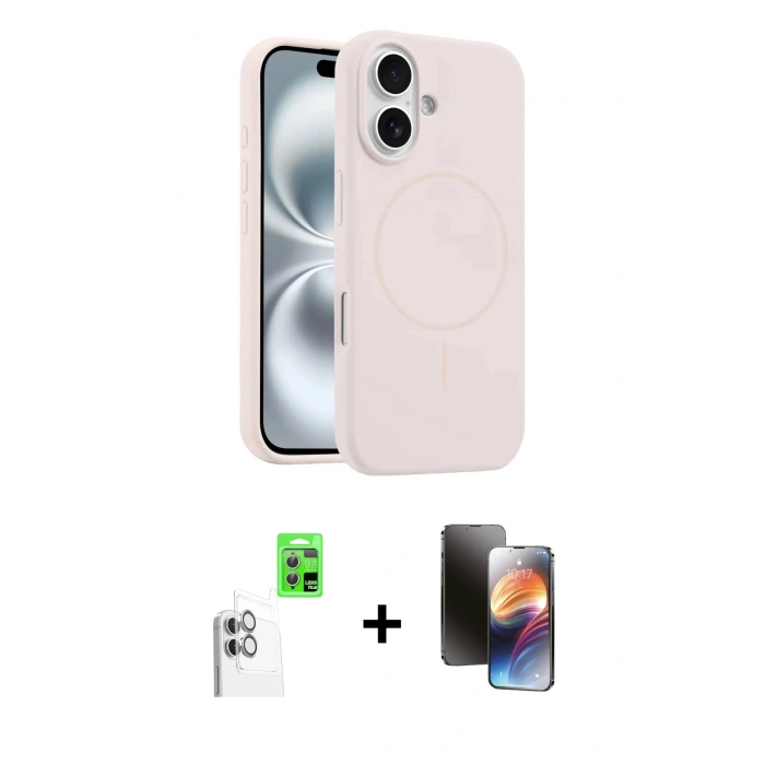 MARSİLYAN™- iPhone 16 Kılıf Yankı Form Serisi - Siyah 3D Antistatik Mat Seramik Nano Ekran Koruyucu + Raze Metal Kamera Lens - BZ