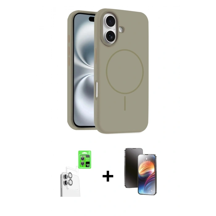 MARSİLYAN™- iPhone 16 Kılıf Yankı Form Serisi - Siyah 3D Antistatik Mat Seramik Nano Ekran Koruyucu + Raze Metal Kamera Lens - BZ