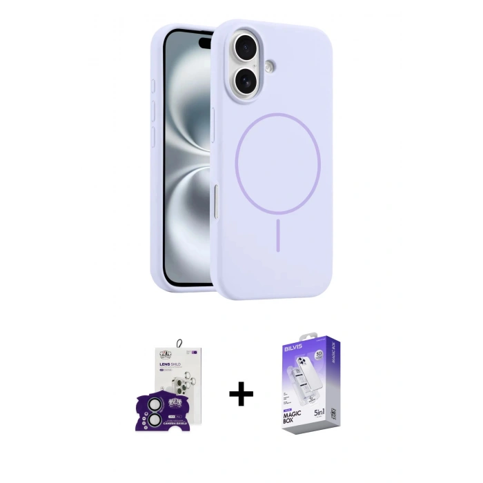 MARSİLYAN™- iPhone 16 Kılıf Yankı Form Serisi - Siyah Bilvis 5in1 3D Magic Cam Ekran Koruyucu + Bilvis Titan Kamera Lens - YL
