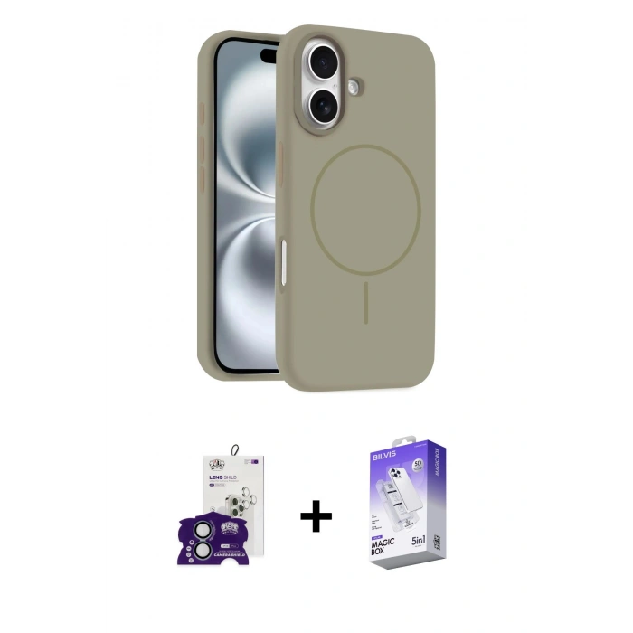 MARSİLYAN™- iPhone 16 Kılıf Yankı Form Serisi - Siyah Bilvis 5in1 3D Magic Cam Ekran Koruyucu + Bilvis Titan Kamera Lens - YL