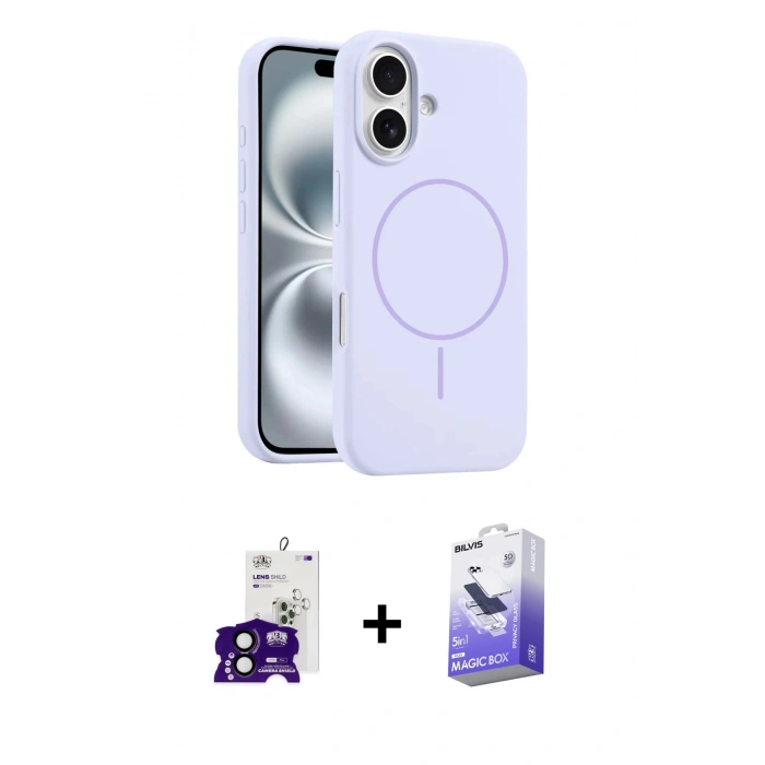 MARSİLYAN™- iPhone 16 Kılıf Yankı Form Serisi - Siyah Bilvis 5in1 5D Magic Hayalet Cam Ekran Koruyucu + Bilvis Titan Kamera Lens - SH