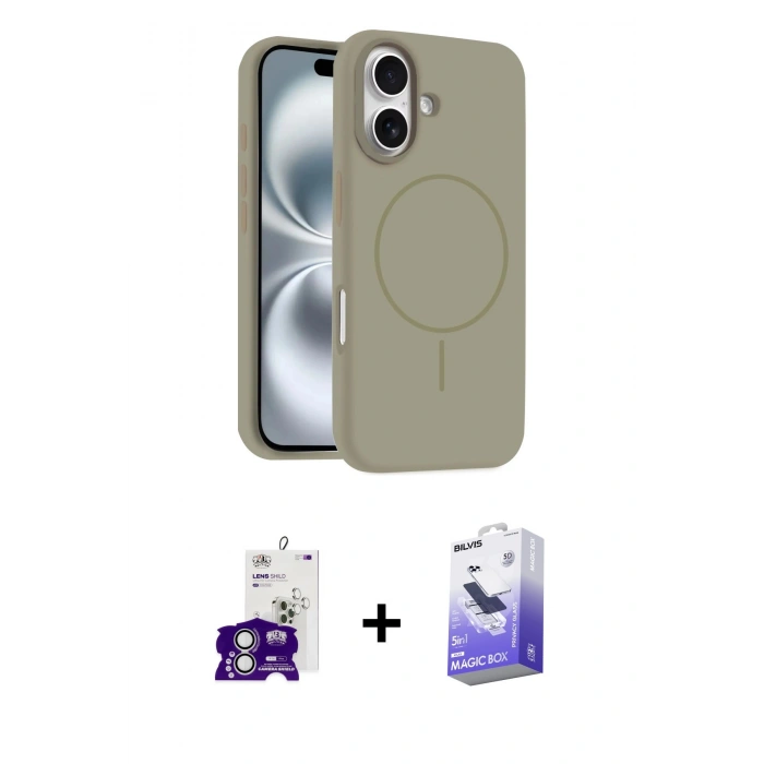 MARSİLYAN™- iPhone 16 Kılıf Yankı Form Serisi - Siyah Bilvis 5in1 5D Magic Hayalet Cam Ekran Koruyucu + Bilvis Titan Kamera Lens - GS