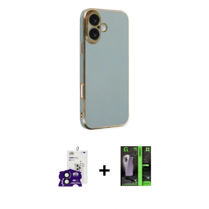 MARSİLYAN™- iPhone 16 Kılıf Yankı Serisi - Şeffaf 360 Full Body Arka Koruyucu + Bilvis Titan Kamera Lens - SH