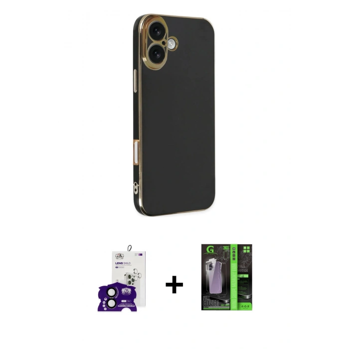 MARSİLYAN™- iPhone 16 Kılıf Yankı Serisi - Şeffaf 360 Full Body Arka Koruyucu + Bilvis Titan Kamera Lens - SH
