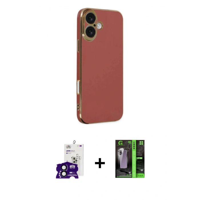 MARSİLYAN™- iPhone 16 Kılıf Yankı Serisi - Şeffaf 360 Full Body Arka Koruyucu + Bilvis Titan Kamera Lens - SH
