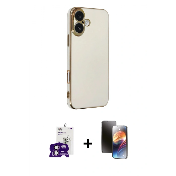 MARSİLYAN™- iPhone 16 Kılıf Yankı Serisi - Siyah 3D Antistatik Mat Seramik Nano Ekran Koruyucu + Bilvis Titan Kamera Lens - PE