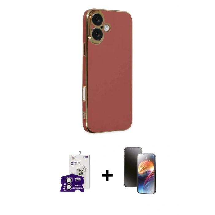 MARSİLYAN™- iPhone 16 Kılıf Yankı Serisi - Siyah 3D Antistatik Mat Seramik Nano Ekran Koruyucu + Bilvis Titan Kamera Lens - PE