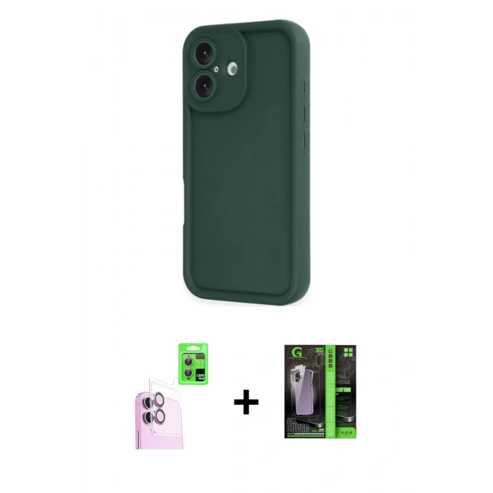 MARSİLYAN™- iPhone 16 Kılıf Yankı Yansıma Özel Seri - Şeffaf 360 Full Body Arka Koruyucu + Raze Metal Kamera Lens - PE