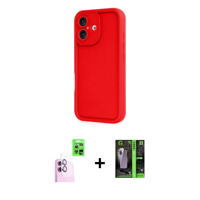 MARSİLYAN™- iPhone 16 Kılıf Yankı Yansıma Özel Seri - Şeffaf 360 Full Body Arka Koruyucu + Raze Metal Kamera Lens - PE