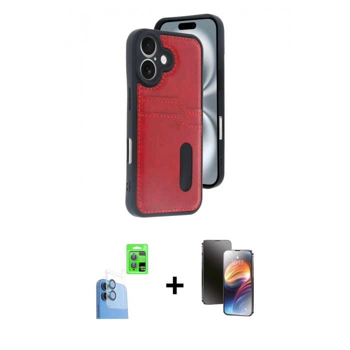 MARSİLYAN™- iPhone 16 Kılıf Yörünge Işık Serisi - Siyah 3D Antistatik Mat Seramik Nano Ekran Koruyucu + Raze Metal Kamera Lens - LT