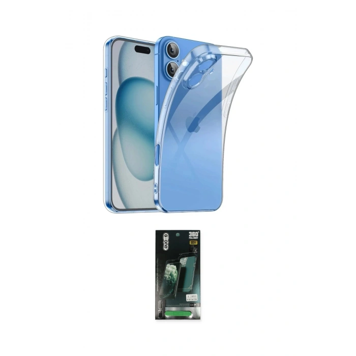 MARSİLYAN™- iPhone 16 Kılıf Zirve Doku - Siyah 360 Mat Full Body Arka Koruyucu