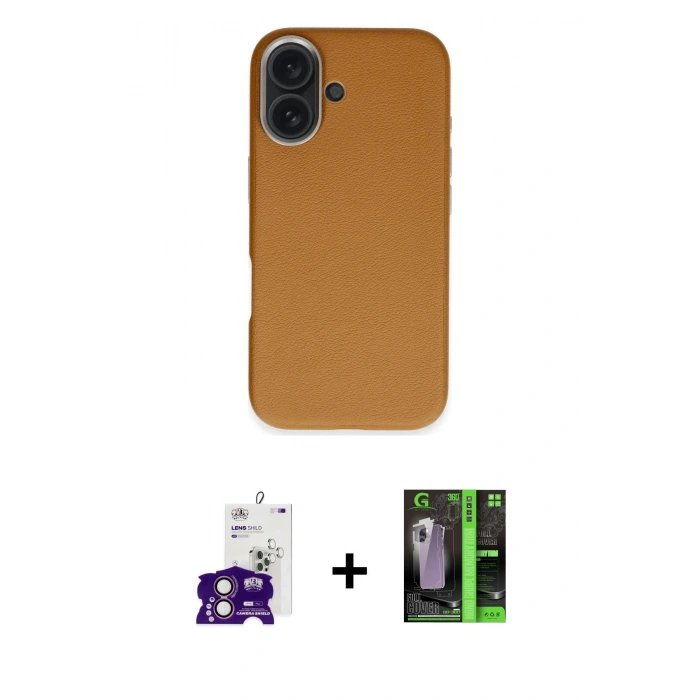 MARSİLYAN™- iPhone 16 Kılıf Zirve Modern Prime - Şeffaf 360 Full Body Arka Koruyucu + Bilvis Titan Kamera Lens - PE