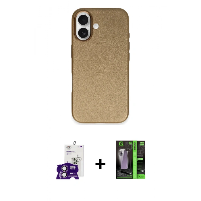 MARSİLYAN™- iPhone 16 Kılıf Zirve Modern Prime - Şeffaf 360 Full Body Arka Koruyucu + Bilvis Titan Kamera Lens - PE