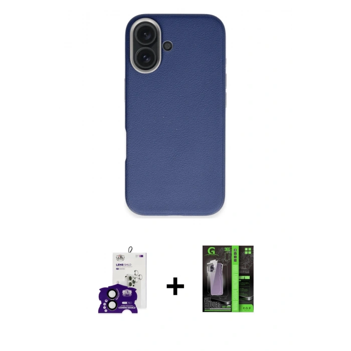 MARSİLYAN™- iPhone 16 Kılıf Zirve Modern Prime - Şeffaf 360 Full Body Arka Koruyucu + Bilvis Titan Kamera Lens - SH
