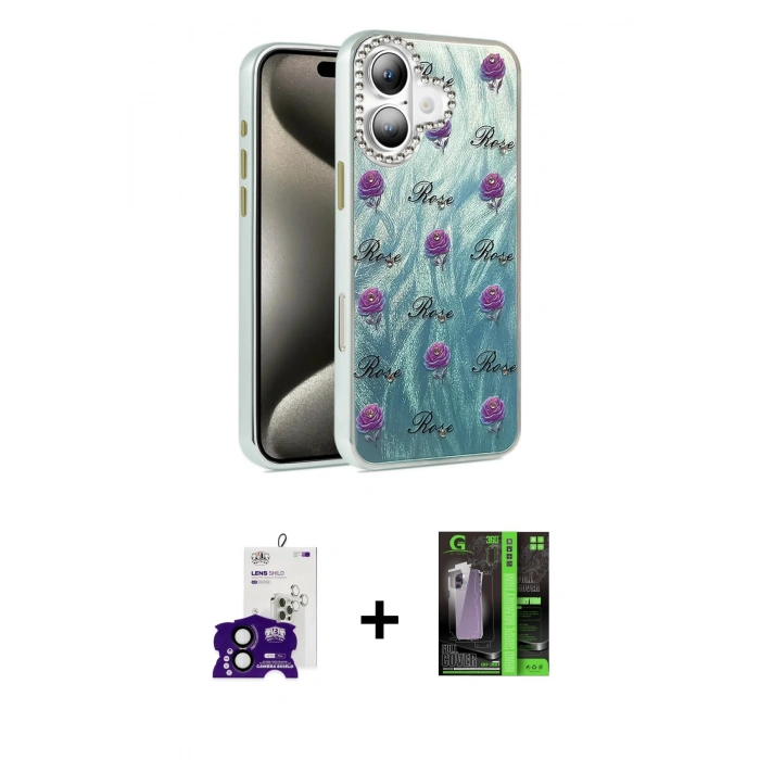 MARSİLYAN™- iPhone 16 Kılıf Zirve Modern Prime - Şeffaf 360 Full Body Arka Koruyucu + Bilvis Titan Kamera Lens - SH