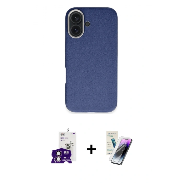 MARSİLYAN™- iPhone 16 Kılıf Zirve Modern Prime - Şeffaf Pasifik Cam Ekran Koruyucu + Bilvis Titan Kamera Lens - PE