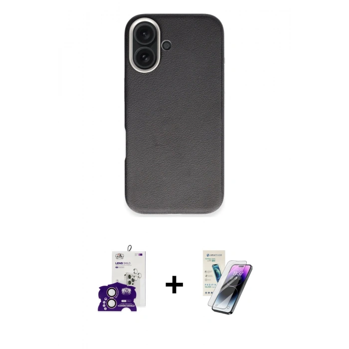MARSİLYAN™- iPhone 16 Kılıf Zirve Modern Prime - Şeffaf Pasifik Cam Ekran Koruyucu + Bilvis Titan Kamera Lens - PE