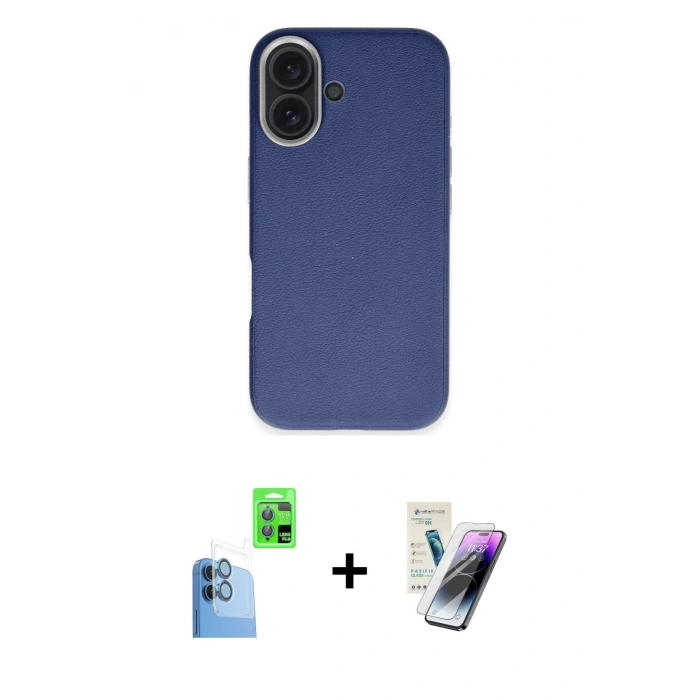 MARSİLYAN™- iPhone 16 Kılıf Zirve Modern Prime - Şeffaf Pasifik Cam Ekran Koruyucu + Raze Metal Kamera Lens - LT
