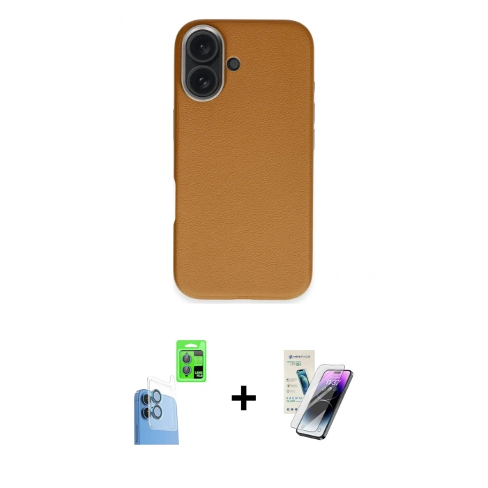 MARSİLYAN™- iPhone 16 Kılıf Zirve Modern Prime - Şeffaf Pasifik Cam Ekran Koruyucu + Raze Metal Kamera Lens - LT