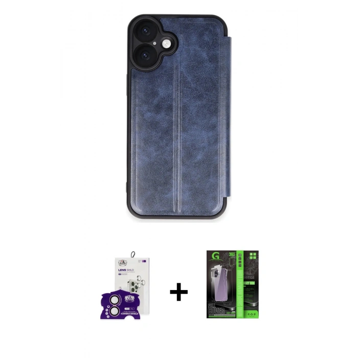 MARSİLYAN™- iPhone 16 Kılıf Zirve Yansıma Serisi - Şeffaf 360 Full Body Arka Koruyucu + Bilvis Titan Kamera Lens - PE