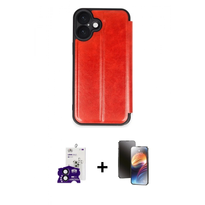 MARSİLYAN™- iPhone 16 Kılıf Zirve Yansıma Serisi - Siyah 3D Antistatik Mat Seramik Nano Ekran Koruyucu + Bilvis Titan Kamera Lens - SH