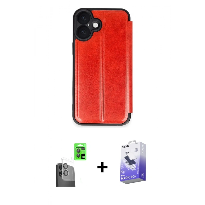 MARSİLYAN™- iPhone 16 Kılıf Zirve Yansıma Serisi - Siyah Bilvis 5in1 5D Magic Hayalet Cam Ekran Koruyucu + Raze Metal Kamera Lens - SH