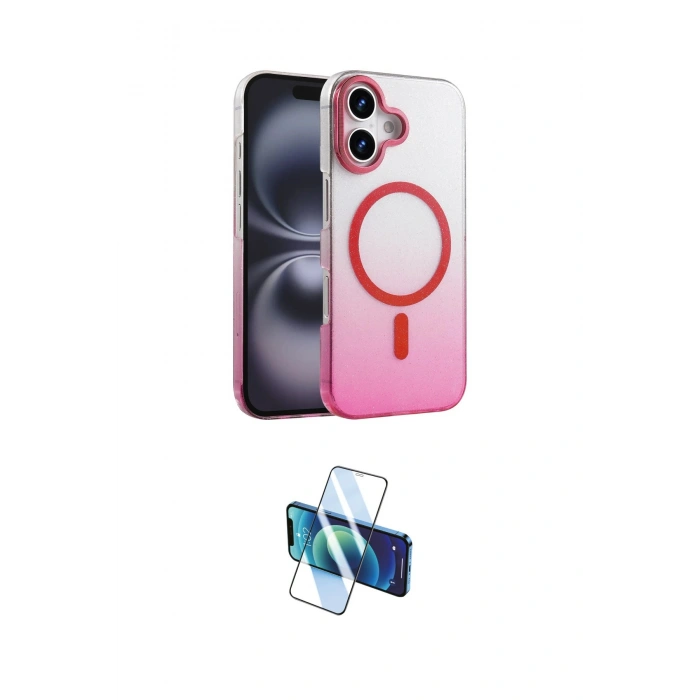 MARSİLYAN™- iPhone 16 Plus Kılıf Ahenk Doku Özel Seri - Siyah 3D Antistatik Seramik Nano Ekran Koruyucu