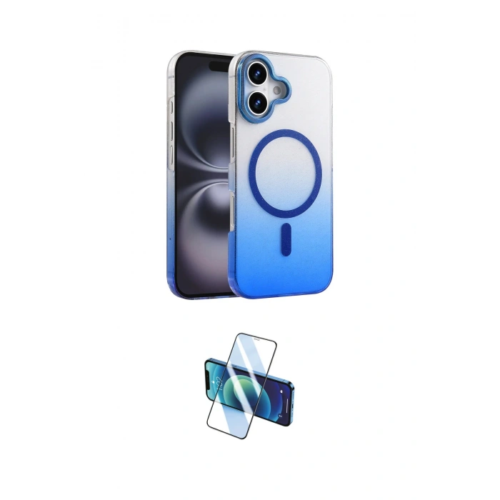 MARSİLYAN™- iPhone 16 Plus Kılıf Ahenk Doku Özel Seri - Siyah 3D Antistatik Seramik Nano Ekran Koruyucu