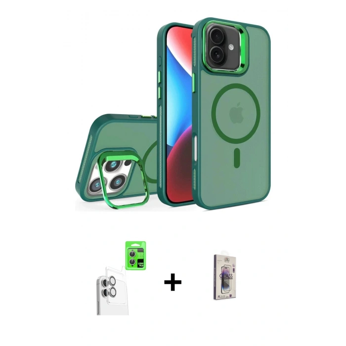 MARSİLYAN™- iPhone 16 Plus Kılıf Akış Form - Siyah Bilvis 3D Cam Ekran Koruyucu + Raze Metal Kamera Lens - BZ
