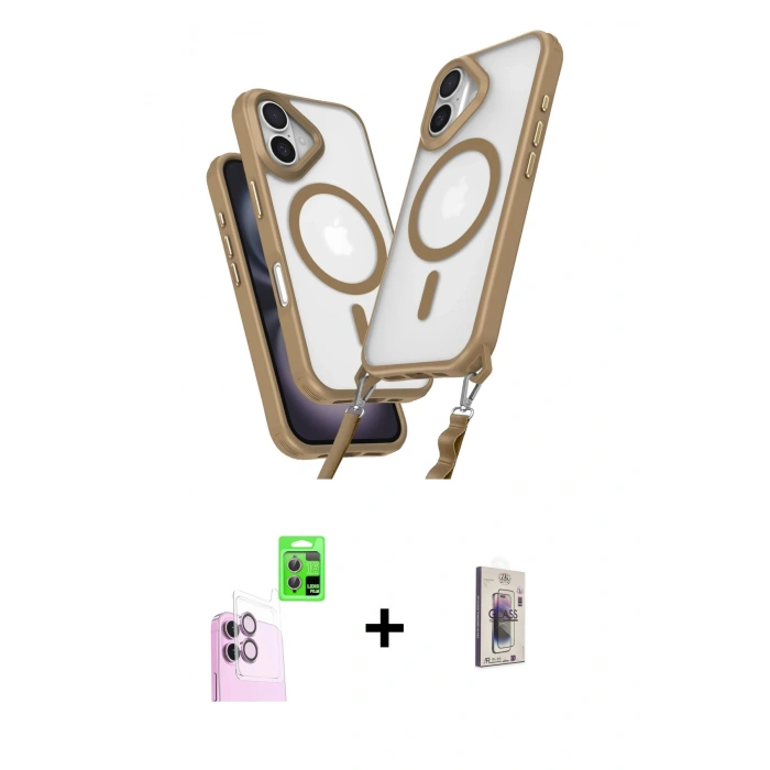 MARSİLYAN™- iPhone 16 Plus Kılıf Atlas Doku Koleksiyonu - Siyah Bilvis 3D Cam Ekran Koruyucu + Raze Metal Kamera Lens - PE