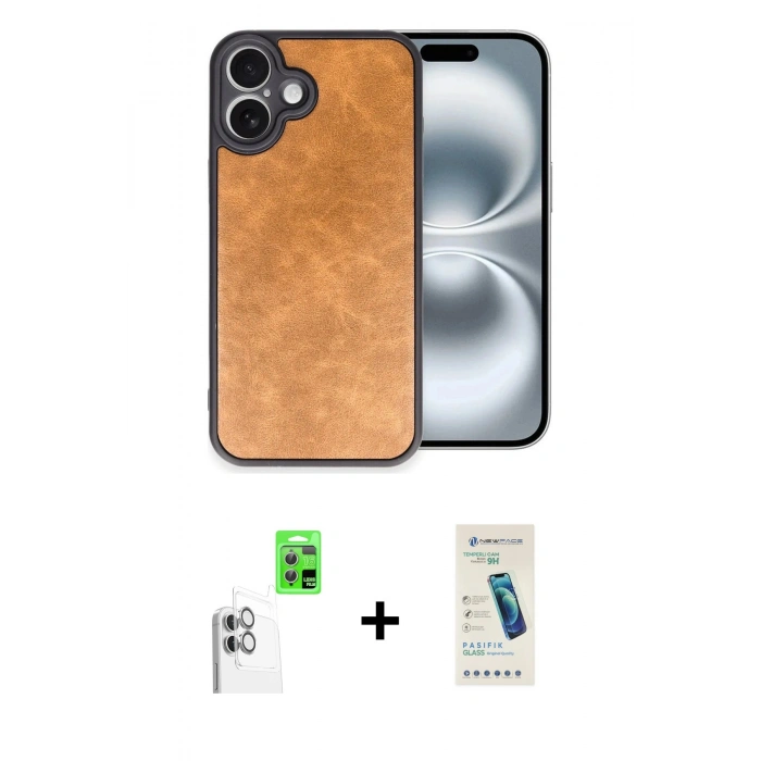 MARSİLYAN™- iPhone 16 Plus Kılıf Kıvılcım Işık Serisi - Şeffaf Pasifik Cam Ekran Koruyucu + Beyaz Raze Metal Kamera Lens