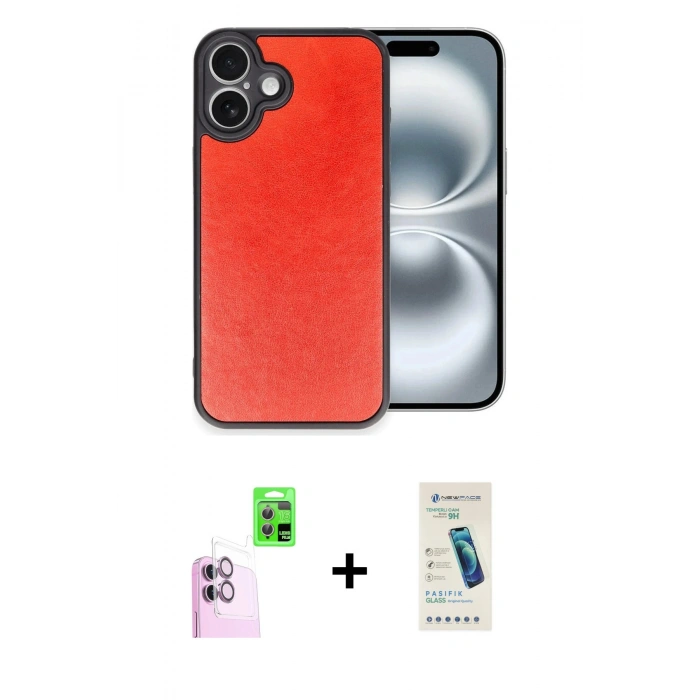 MARSİLYAN™- iPhone 16 Plus Kılıf Kıvılcım Işık Serisi - Şeffaf Pasifik Cam Ekran Koruyucu + Raze Metal Kamera Lens - PE