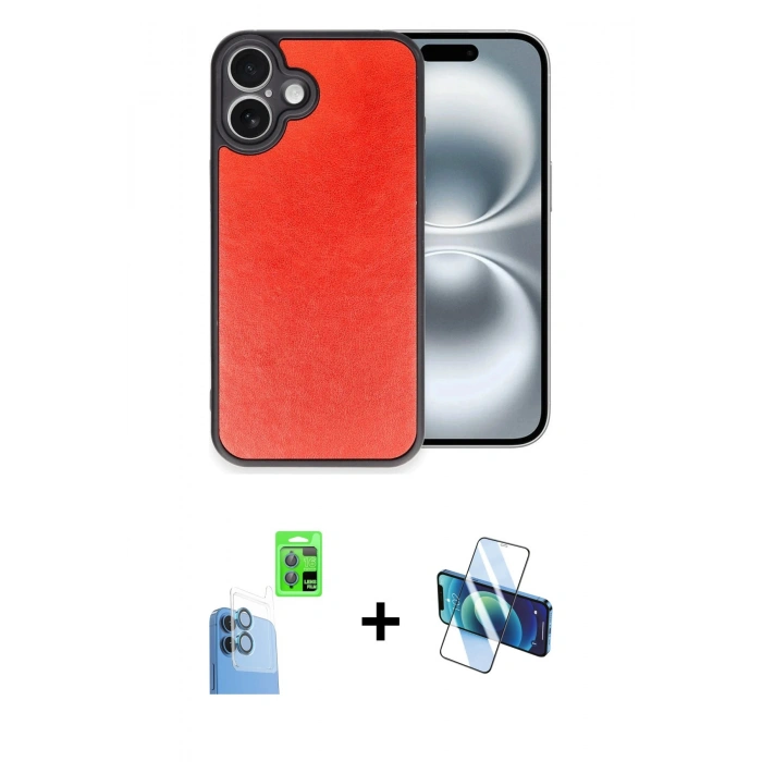 MARSİLYAN™- iPhone 16 Plus Kılıf Kıvılcım Işık Serisi - Siyah 3D Antistatik Seramik Nano Ekran Koruyucu + Lacivert Raze Metal Kamera Lens