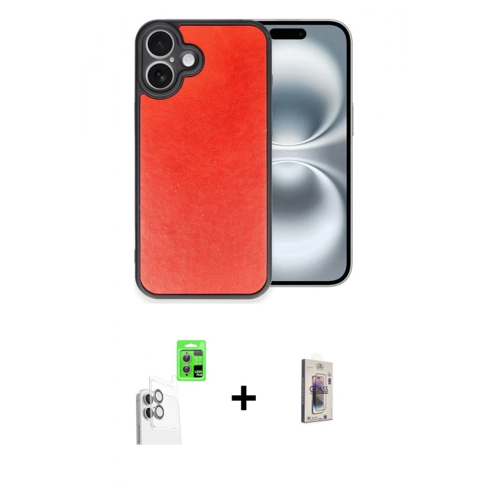 MARSİLYAN™- iPhone 16 Plus Kılıf Kıvılcım Işık Serisi - Siyah Bilvis 3D Cam Ekran Koruyucu + Raze Metal Kamera Lens - BZ