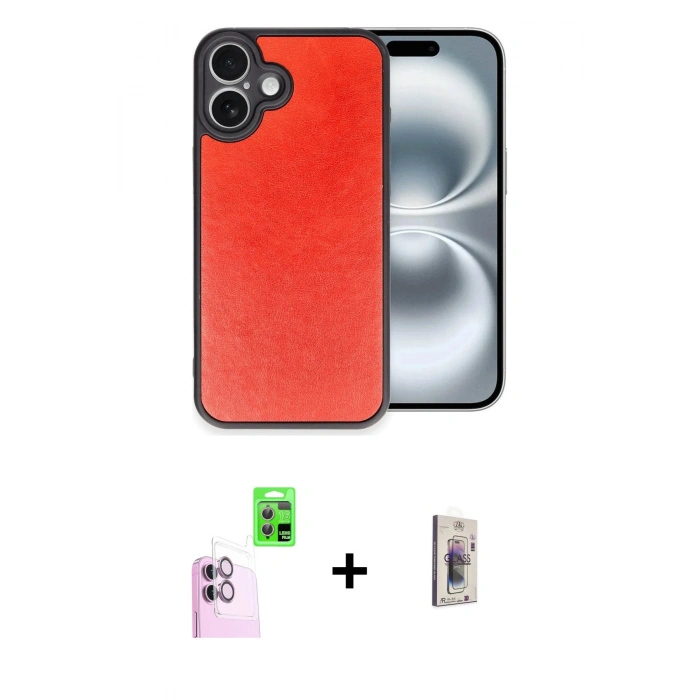 MARSİLYAN™- iPhone 16 Plus Kılıf Kıvılcım Işık Serisi - Siyah Bilvis 3D Cam Ekran Koruyucu + Raze Metal Kamera Lens - PE