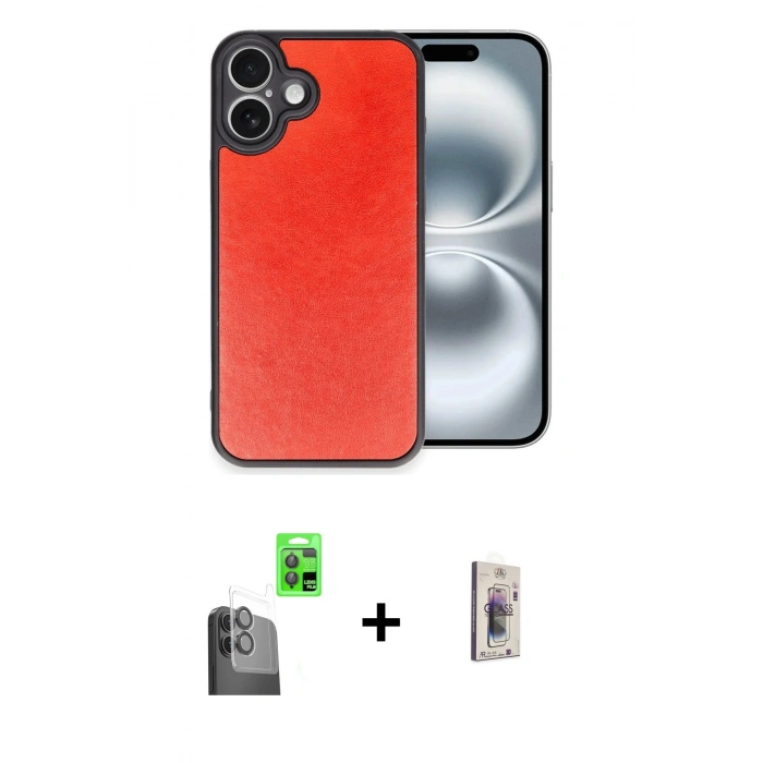 MARSİLYAN™- iPhone 16 Plus Kılıf Kıvılcım Işık Serisi - Siyah Bilvis 3D Cam Ekran Koruyucu + Raze Metal Kamera Lens - SH