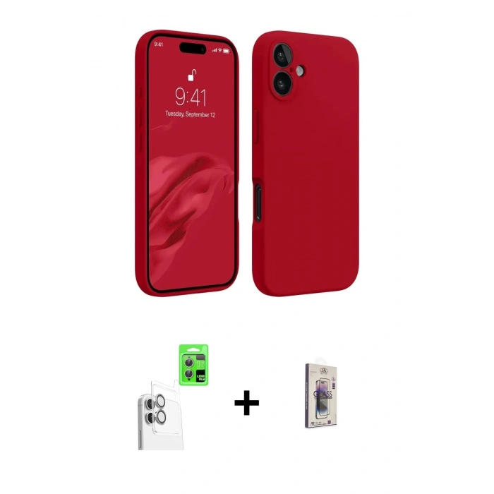 MARSİLYAN™- iPhone 16 Plus Kılıf Kozmos Yansıma Özel Seri - Siyah Bilvis 3D Cam Ekran Koruyucu + Raze Metal Kamera Lens - BZ