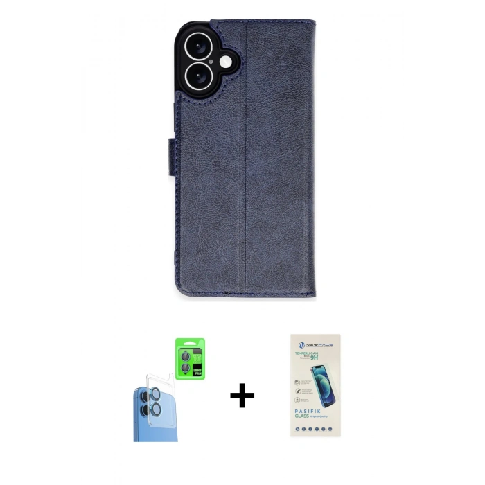 MARSİLYAN™- iPhone 16 Plus Kılıf Siluet Işık Serisi - Şeffaf Pasifik Cam Ekran Koruyucu + Raze Metal Kamera Lens - LT